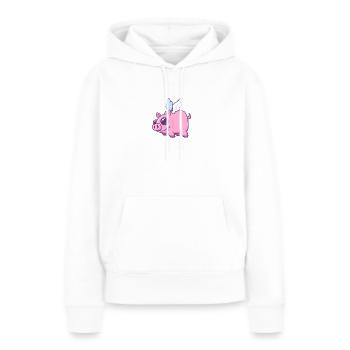 Piggys Nues volants - Sweat à capuche Premium bio Femme - blanc - Devant - Julia (174cm)