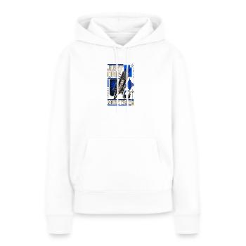 JUST ONE MORE TAKE - Sweat à capuche Premium bio Femme - blanc - Devant - Julia (174cm)