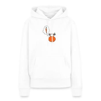 Karotte gewinnt Fitnessmuskeln - Frauen Premium Bio Hoodie - Weiß - Vorne - Julia (174cm)