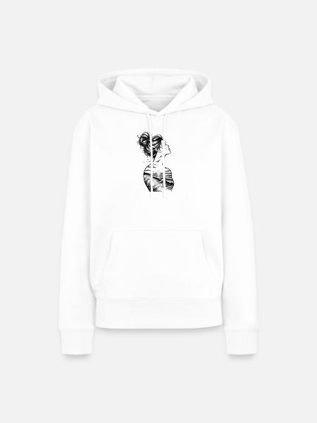 Meermensch - In mir ist Meer! - Frauen Premium Bio Hoodie - Weiß