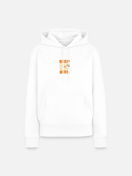 Keep Calm and Keep Bees - Frauen Premium Bio Hoodie - Weiß