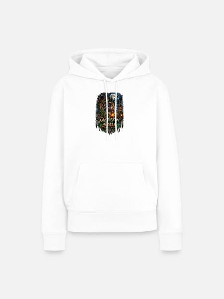 Medizin der Seele Wolfnacht - Frauen Premium Bio Hoodie - Weiß