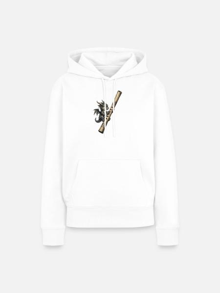 Der Flötendrache, Design - Frauen Premium Bio Hoodie - Weiß
