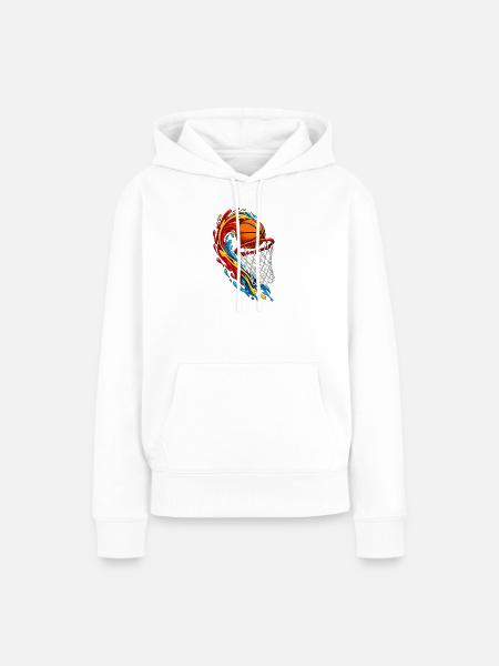 Basketball-Wirbel - Frauen Premium Bio Hoodie - Weiß