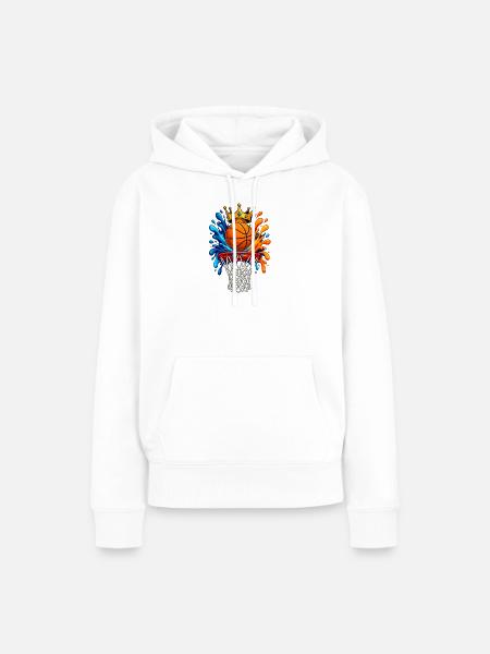 Basketball-Krone - Frauen Premium Bio Hoodie - Weiß