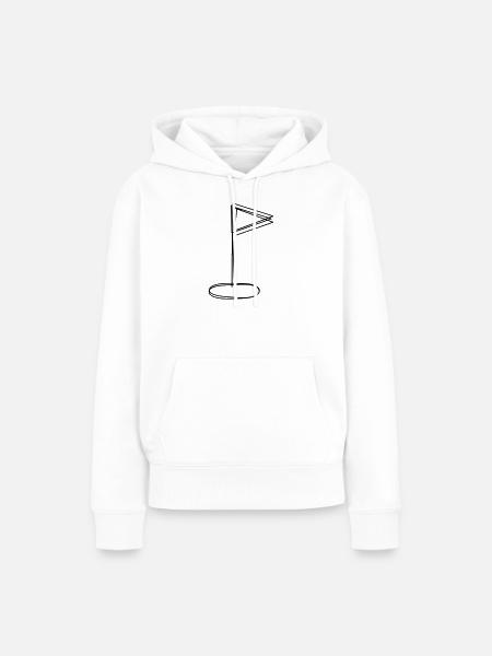 Golffahne handgezeichnet - Frauen Premium Bio Hoodie - Weiß