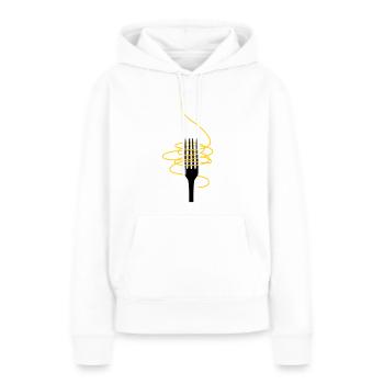 Fourchette aux spaghettis - Sweat à capuche Premium bio Femme - blanc - Devant - Julia (174cm)