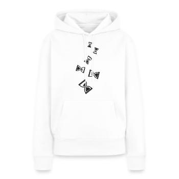 Symbole du sablier - Sweat à capuche Premium bio Femme - blanc - Devant - Julia (174cm)