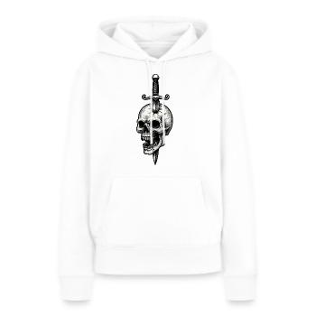 Schädel & Dolch - Frauen Premium Bio Hoodie - Weiß - Vorne - Julia (174cm)