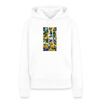 Fleur - Sweat à capuche Premium bio Femme - blanc - Devant - Julia (174cm)
