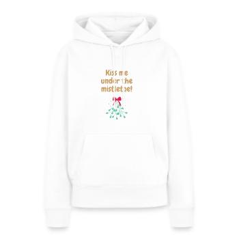 Küss mich unter dem Mistelzweig - Frauen Premium Bio Hoodie - Weiß - Vorne - Julia (174cm)