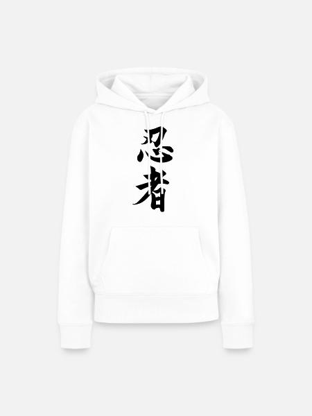 ninja - Frauen Premium Bio Hoodie - Weiß
