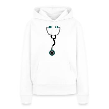 stéthoscopes - Sweat à capuche Premium bio Femme - blanc - Devant - Julia (174cm)