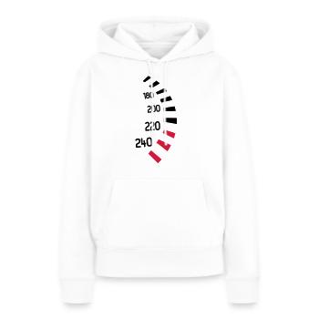 Compteur vitesse - Sweat à capuche Premium bio Femme - blanc - Devant - Julia (174cm)