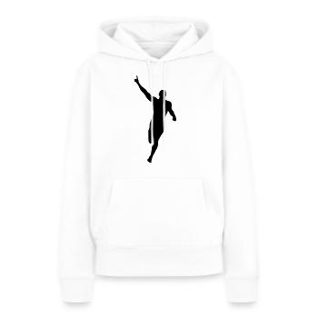 homme qui gagne - course - Sweat à capuche Premium bio Femme - blanc - Devant - Julia (174cm)