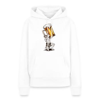 Statue bière - Sweat à capuche Premium bio Femme - blanc - Devant - Julia (174cm)
