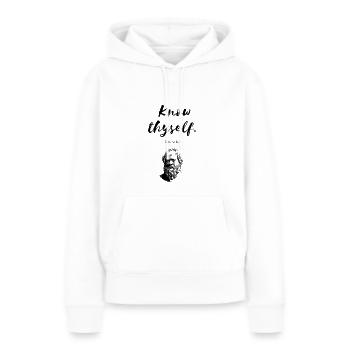 " Know thyself " Socrates - Women’s Premium Organic Hoodie - white - Front - Julia (174cm)