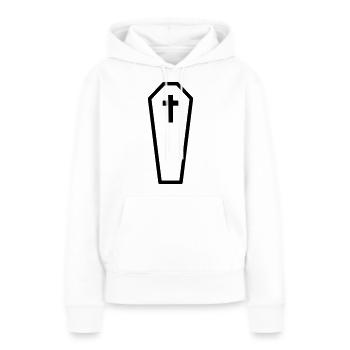 kontur sarg beerdigen kreuz grab friedhof tot grab - Frauen Premium Bio Hoodie - Weiß - Vorne - Julia (174cm)