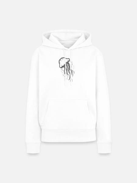 Qualle Jellyfish - Frauen Premium Bio Hoodie - Weiß