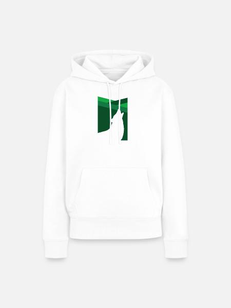 Wolf Silhouette - Frauen Premium Bio Hoodie - Weiß