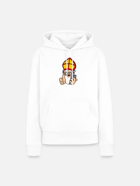 Sinterklaas mit Smartphone - Frauen Premium Bio Hoodie - Weiß
