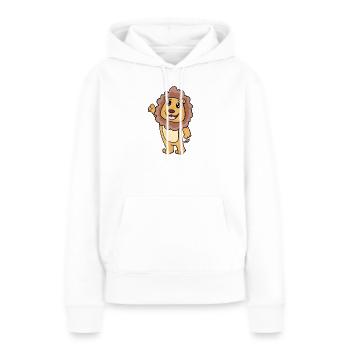 Motif de lion pour les enfants - Sweat à capuche Premium bio Femme - blanc - Devant - Julia (174cm)