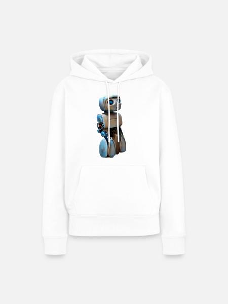 Niedlicher Roboter - Frauen Premium Bio Hoodie - Weiß
