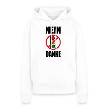 ampel nein danke - Frauen Premium Bio Hoodie - Weiß - Vorne - Julia (174cm)