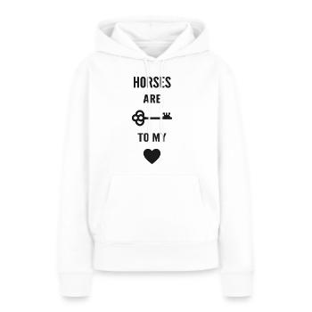 Pferde sind der Schlüssel zu meinem Herzen - Frauen Premium Bio Hoodie - Weiß - Vorne - Julia (174cm)
