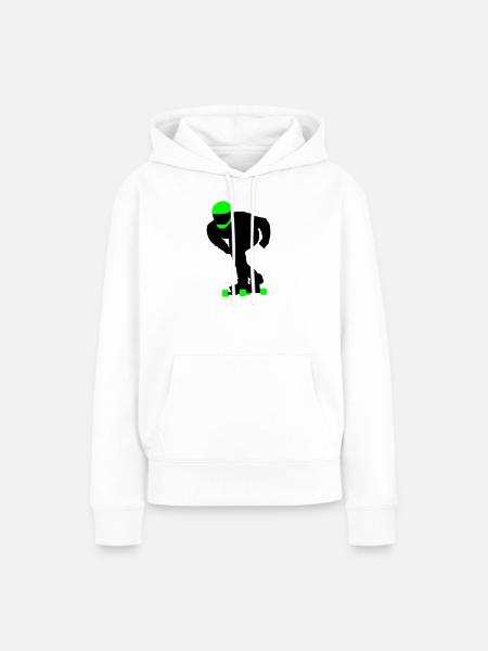 Longboard - Frauen Premium Bio Hoodie - Weiß