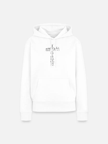 Glaubenskreuz Handschrift Text - Frauen Premium Bio Hoodie - Weiß