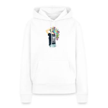 Rock Soul Girl – Colorful Rocker Statement Design - Women’s Premium Organic Hoodie - white - Front - Julia (174cm)