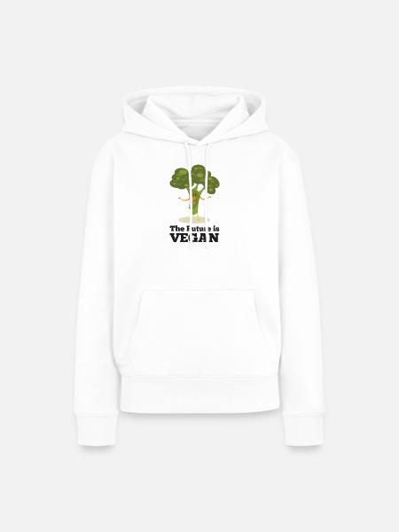 Die Zukunft ist vegan - Frauen Premium Bio Hoodie - Weiß