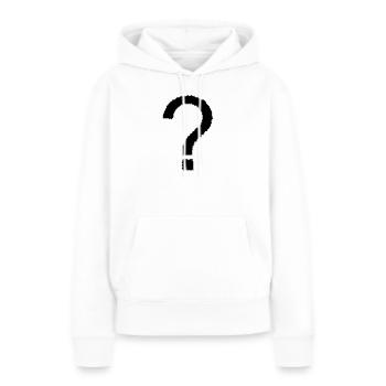 point d'interrogation - Sweat à capuche Premium bio Femme - blanc - Devant - Julia (174cm)