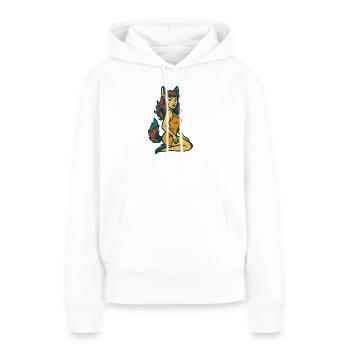 Pin-up Fox Spirit - Sweat à capuche Premium bio Femme - blanc - Devant - Julia (174cm)