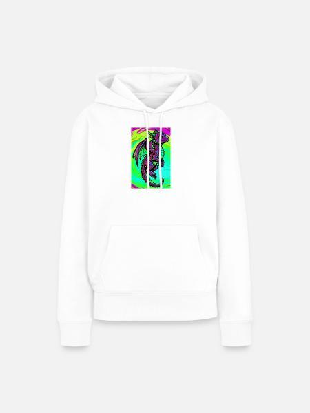 Drache - Frauen Premium Bio Hoodie - Weiß
