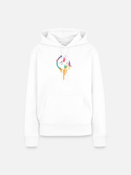 Regenbogenwald Swing - Frauen Premium Bio Hoodie - Weiß