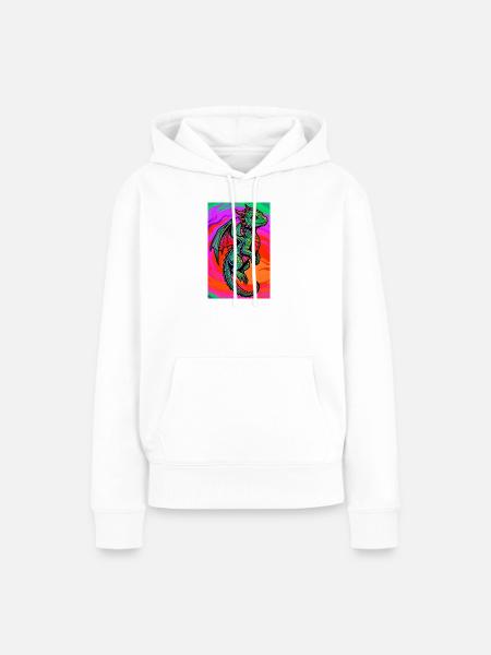 Drache - Frauen Premium Bio Hoodie - Weiß