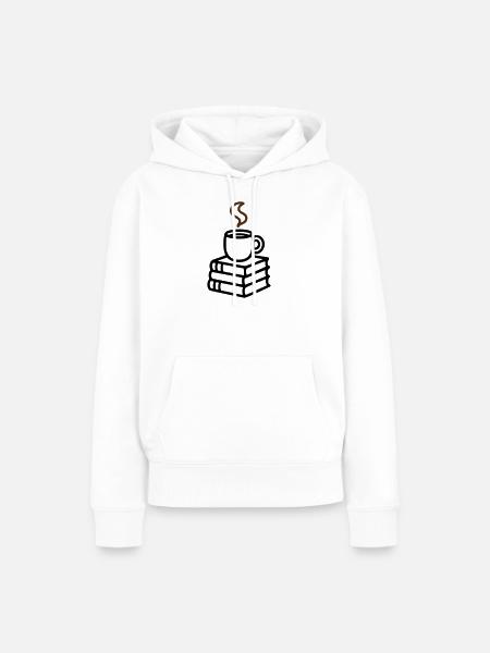 Bücher Kaffeetasse Lesen Buchclub Leseratte - Frauen Premium Bio Hoodie - Weiß