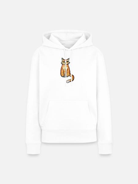 Sunny Whisker Katzen-Illustration - Frauen Premium Bio Hoodie - Weiß