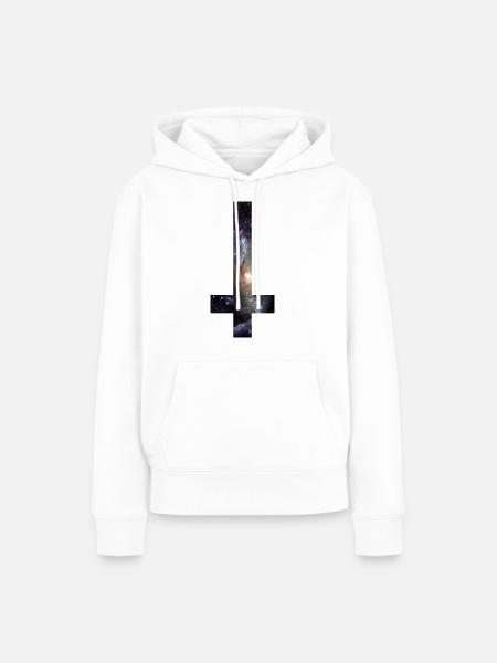 Kreuz - Frauen Premium Bio Hoodie - Weiß