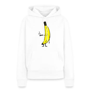 Weed Smoking Banana - Sweat à capuche Premium bio Femme - blanc - Devant - Julia (174cm)