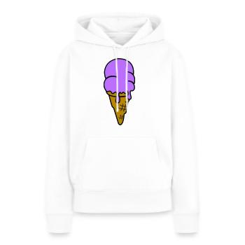 glace - Sweat à capuche Premium bio Femme - blanc - Devant - Julia (174cm)