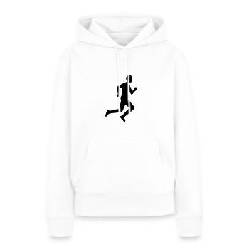 Coureur - Sweat à capuche Premium bio Femme - blanc - Devant - Julia (174cm)
