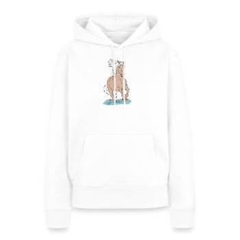Chevaux de cheval - Sweat à capuche Premium bio Femme - blanc - Devant - Julia (174cm)