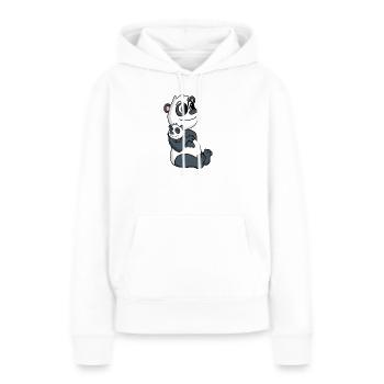 Panda Family - Panda avec bébé - Sweat à capuche Premium bio Femme - blanc - Devant - Julia (174cm)