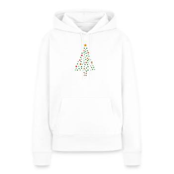 Weihnachtsbaum - Gepunktet - Frauen Premium Bio Hoodie - Weiß - Vorne - Julia (174cm)