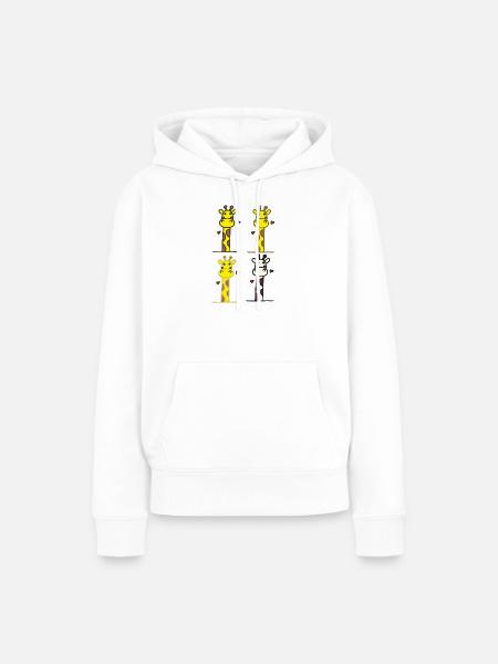 Verspielte Giraffen mit Herzmotiven - Frauen Premium Bio Hoodie - Weiß