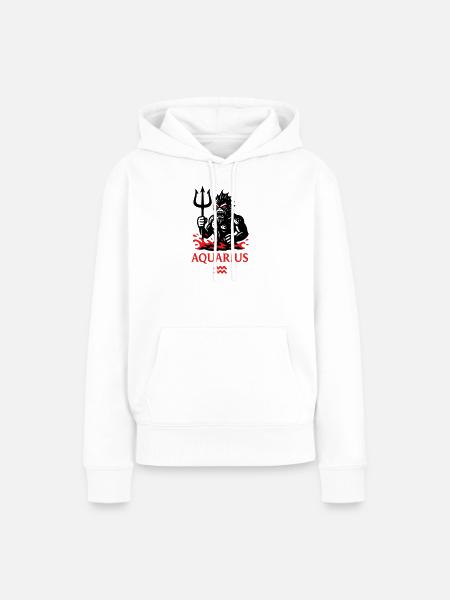 Sternzeichen Wassermann Monster - Frauen Premium Bio Hoodie - Weiß
