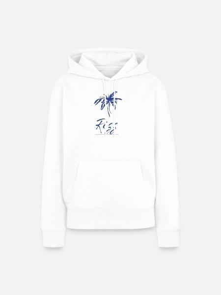 Rizz Palm Tropenprint - Frauen Premium Bio Hoodie - Weiß
